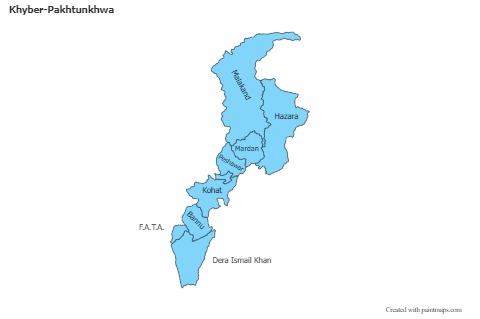 Khyber-Pakhtunkhwa için Örnek Haritalar (mavi)