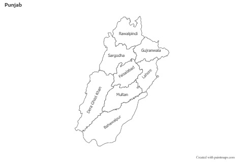 Mapas de muestra para Punjab (blanco-negro)
