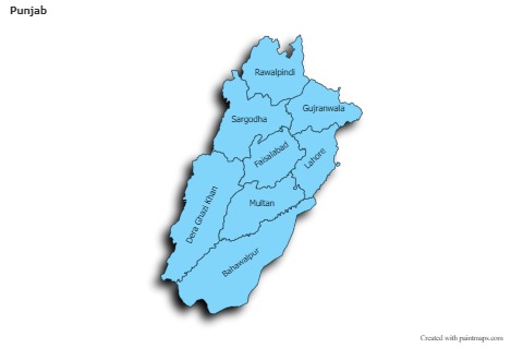 Mapas de muestra para Punjab (azul,sombrío)
