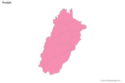 Mapas de muestra para Punjab (rosa,contorno)