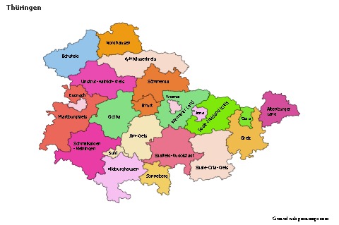 Sample Maps for Thüringen (colored)