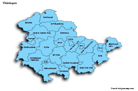 Sample Maps for Thüringen (blue,shadowy)