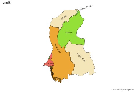 Mapas de muestra para Sindh (coloreado)