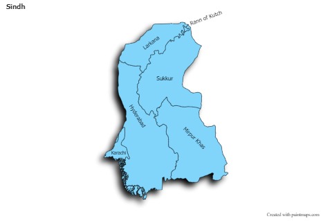 Mapas de muestra para Sindh (azul,sombrío)