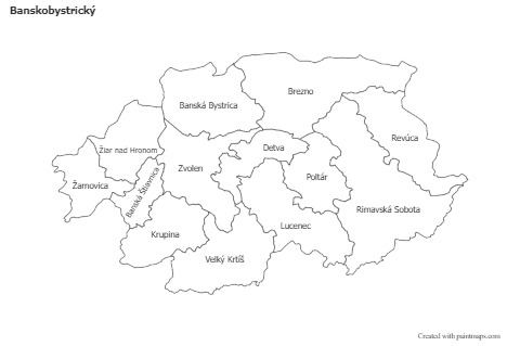 Mapas de muestra para Banskobystrický (blanco-negro)