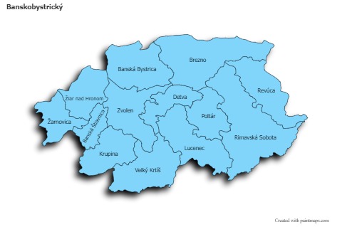 Mapas de muestra para Banskobystrický (azul,sombrío)