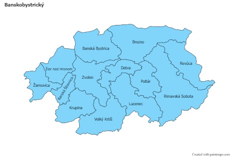 Mapas de muestra para Banskobystrický (azul)