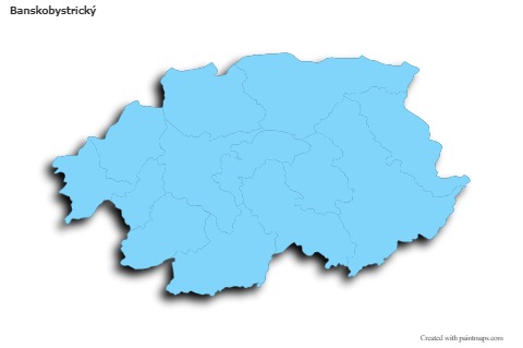 Mapas de muestra para Banskobystrický (azul,contorno,sombrío)