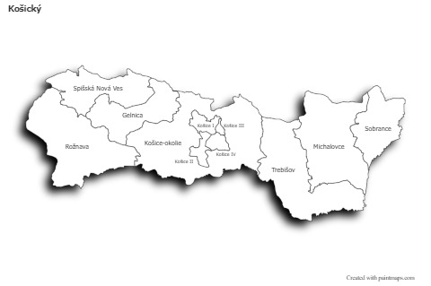 Sample Maps for Košický (black-white,shadowy)