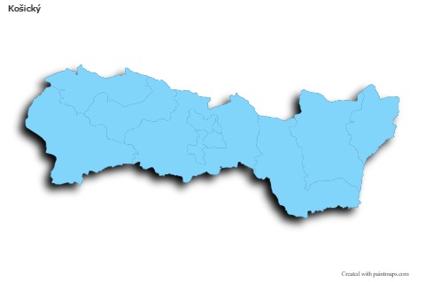 Sample Maps for Košický (blue,outline,shadowy)