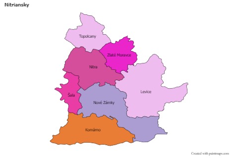 Mapas de muestra para Nitriansky (coloreado)