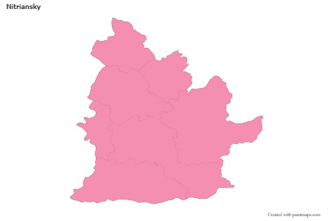 Mapas de muestra para Nitriansky (rosa,contorno)