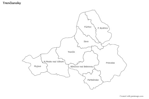 Mapas de muestra para Trenčiansky (blanco-negro)