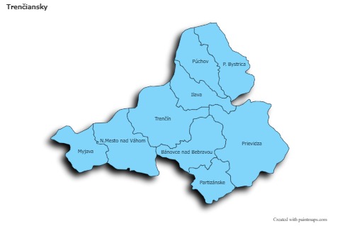 Mapas de muestra para Trenčiansky (azul,sombrío)