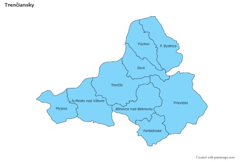 Mapas de muestra para Trenčiansky (azul)