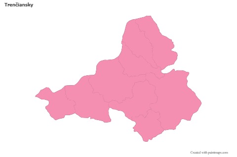 Mapas de muestra para Trenčiansky (rosa,contorno)