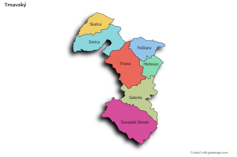 Mapas de muestra para Trnavský (coloreado,sombrío)