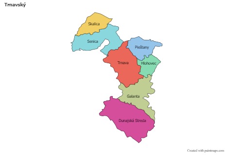 Mapas de muestra para Trnavský (coloreado)