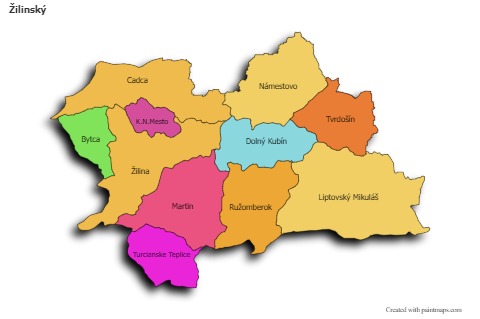 Mapas de muestra para Žilinský (coloreado,sombrío)