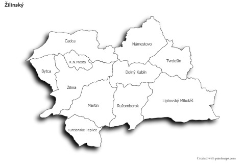 Mapas de muestra para Žilinský (blanco-negro,sombrío)