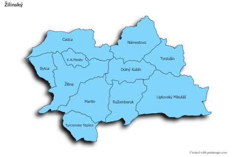 Mapas de muestra para Žilinský (azul,sombrío)