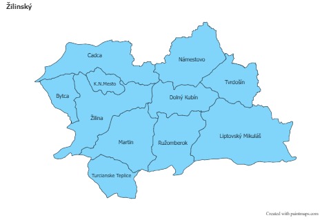 Mapas de muestra para Žilinský (azul)