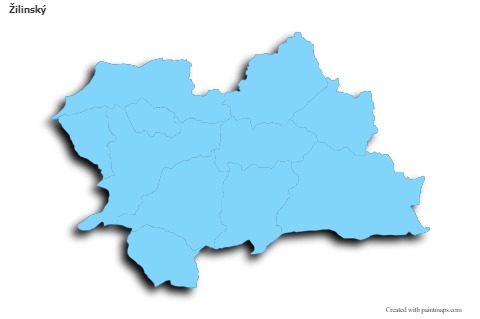 Mapas de muestra para Žilinský (azul,contorno,sombrío)