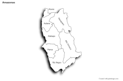 Contoh Peta untuk Amazonas (hitam-putih,bayangan)