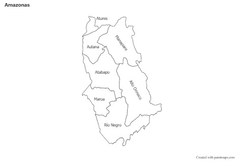 Contoh Peta untuk Amazonas (hitam-putih)