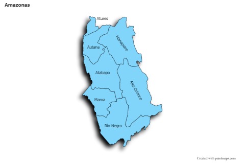 Contoh Peta untuk Amazonas (biru,bayangan)