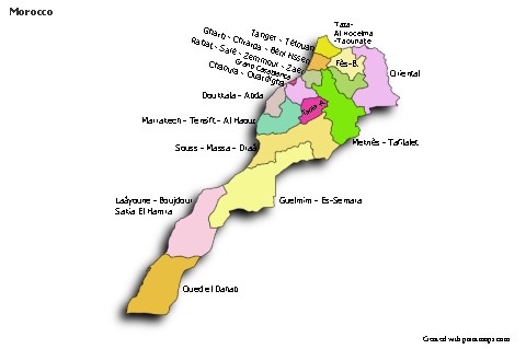 Mapas de muestra para Marruecos (coloreado)