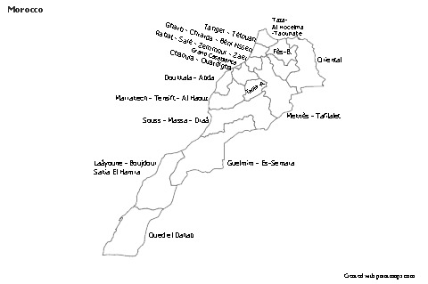 Mapas de muestra para Marruecos (azul)