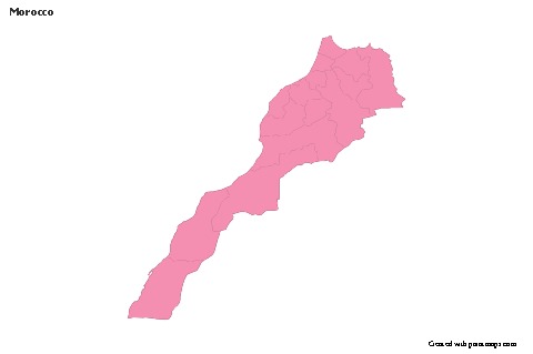 Mapas de muestra para Marruecos (rosa,contorno)