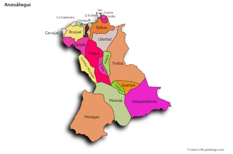 Sample Maps for Anzoátegui (colored,shadowy)