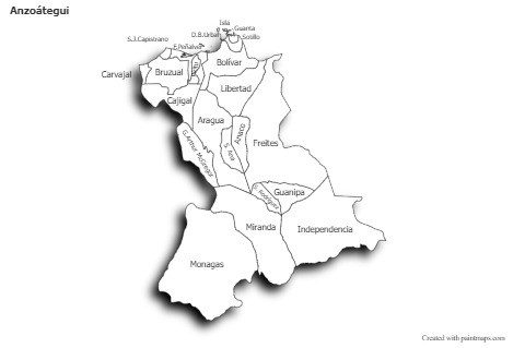 Sample Maps for Anzoátegui (black-white,shadowy)