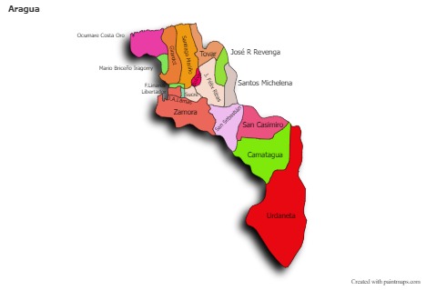 Contoh Peta untuk Aragua (berwarna,bayangan)