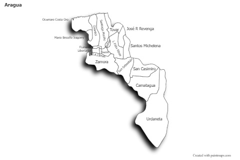 Contoh Peta untuk Aragua (hitam-putih,bayangan)