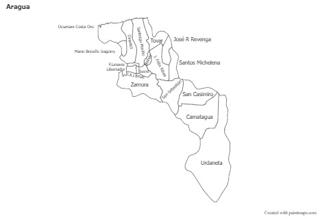 Contoh Peta untuk Aragua (hitam-putih)