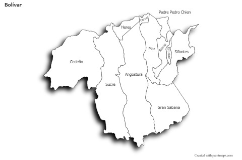 Sample Maps for Bolívar (black-white,shadowy)