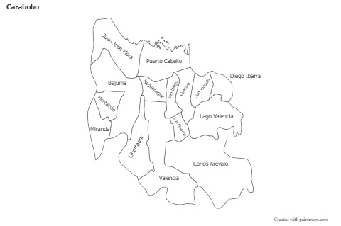 Carabobo için Örnek Haritalar (siyah-beyaz)