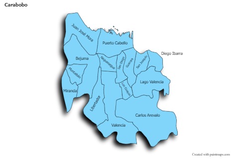 Carabobo için Örnek Haritalar (mavi,gölgeli)