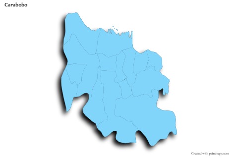 Carabobo için Örnek Haritalar (mavi,anahat,gölgeli)