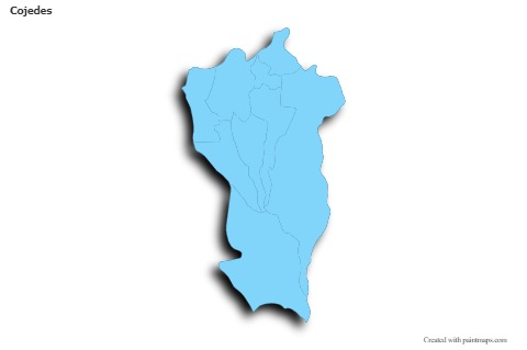 Contoh Peta untuk Cojedes (biru,garis luar,bayangan)