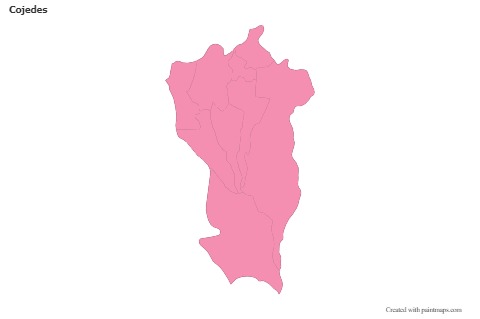 Contoh Peta untuk Cojedes (merah jambu,garis besar)