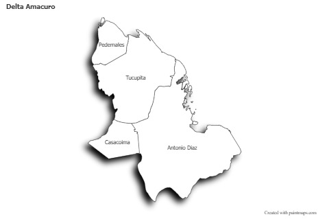 Sample Maps for Delta Amacuro (black-white,shadowy)