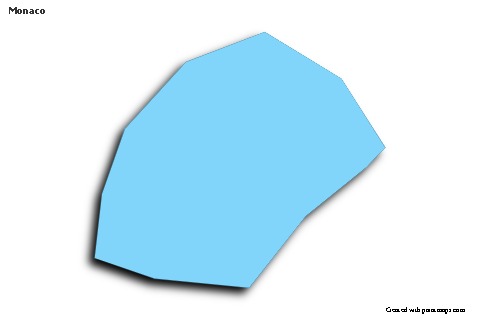 Sample Maps for Monaco (blue,outline,shadowy)