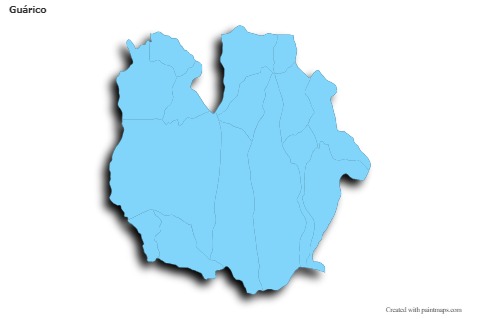 Contoh Peta untuk Guárico (biru,garis luar,bayangan)