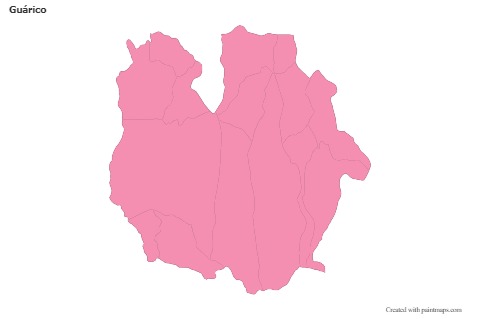 Contoh Peta untuk Guárico (merah jambu,garis besar)
