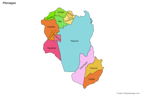 Contoh Peta untuk Monagas (berwarna)