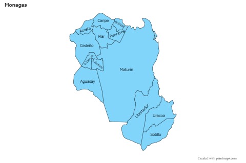 Contoh Peta untuk Monagas (biru)